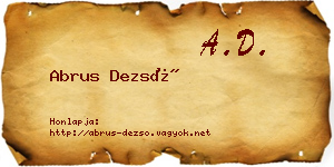 Abrus Dezső névjegykártya