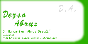 dezso abrus business card